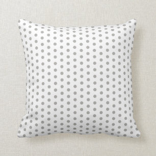 White with Grey Polka Dot Pattern Cushion