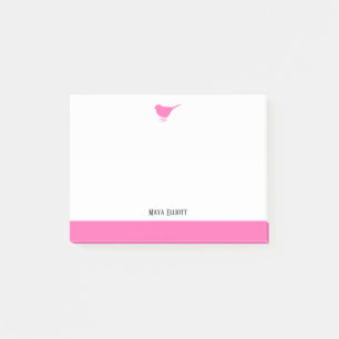 White with Little Pink & Border + Name Post-it Notes