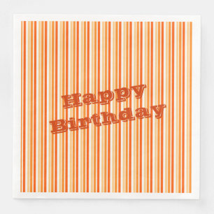 White With Orange Stripe Napkin