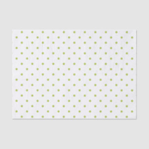WHITE WITH PALE LIME GREEN POLKA DOTS TISSUE PAPER