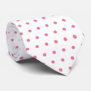 White with Pink Polka Dots Tie