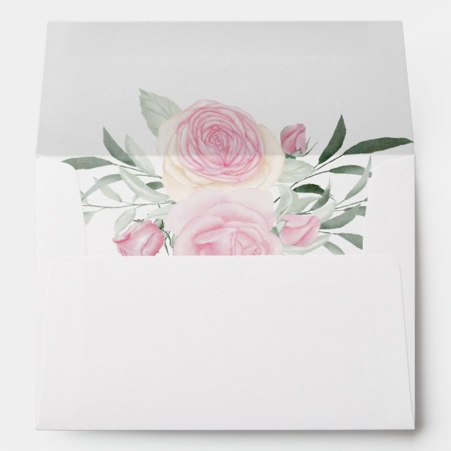 White with Pink Roses Envelope (Back (Bottom))