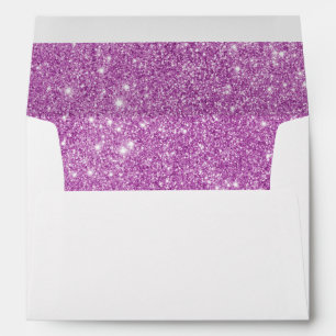 White with Purple Glitter Lined Envelopes