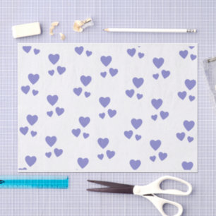 White with purple hearts tissue paper