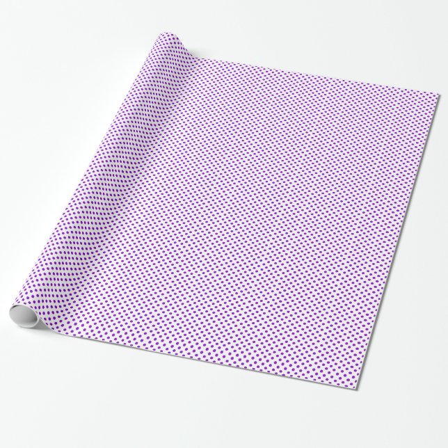 White with Purple Polka Dot Wrapping Paper (Unrolled)