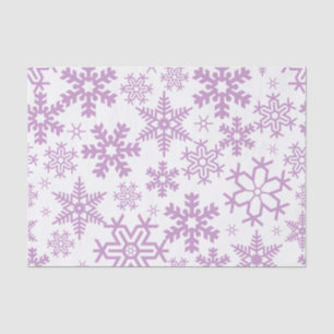 WHITE WITH PURPLE WINTER SNOWFLAKES TISSUE PAPER