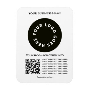 White with QR code add your own text and logo Magnet