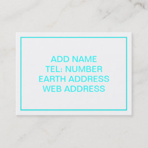 White with Teal Frame Business Card