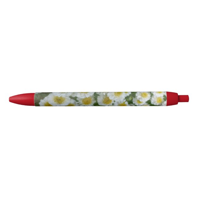 White with yellow heart Flowers Red Trim Pen (Front)