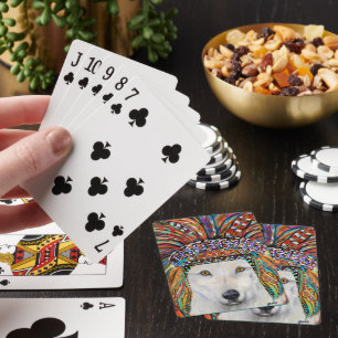 White Wolf Art Playing Cards