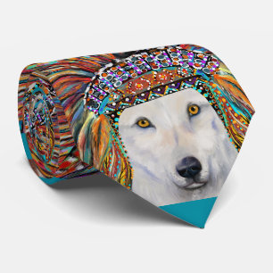 White Wolf Art Tie