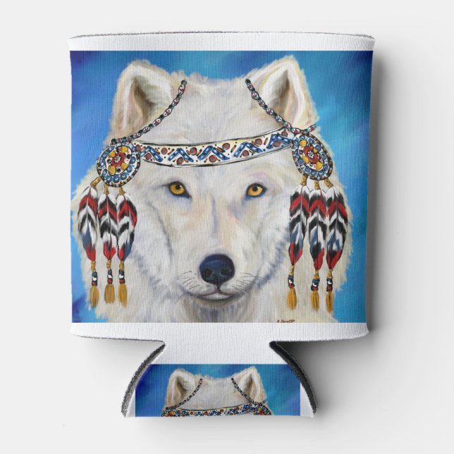 White Wolf Can Cooler (Front)