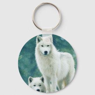 WHITE WOLF KEY RING