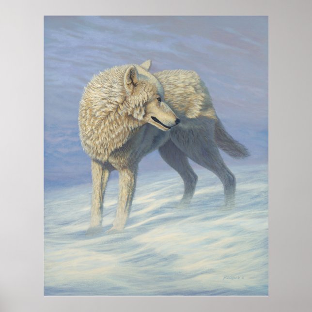 White Wolf Painting - Poster (Front)