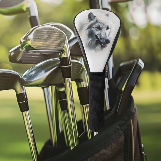 White Wolf Portrait Golf Head Cover (Creator Uploaded)