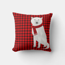 White Wolf Red & Polar Bear with Cub Buffalo Plaid