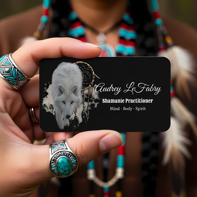 White Wolf Shamanic Business Card (Creator Uploaded)