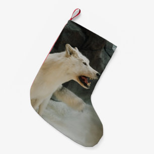 White Wolf Small Christmas Stocking