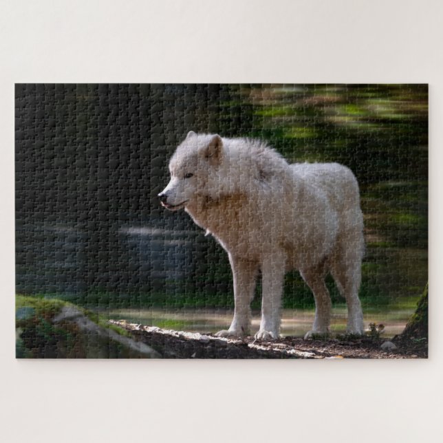 White Wolf Super Difficult Wildlife Jigsaw Puzzle (Horizontal)