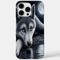 White Wolf Under Moonlight