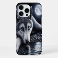 White Wolf Under Moonlight