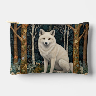White wolf vintage boho woodland forest  accessory pouch
