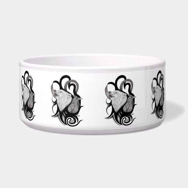 White Wolf with Raven Tribal Art (Front)
