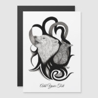 White Wolf with Raven Tribal Art