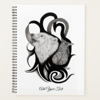 White Wolf with Raven Tribal Art