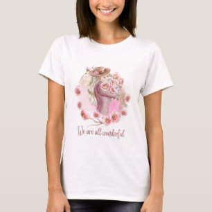 White Women’s T-Shirt with floral design 💖🌸