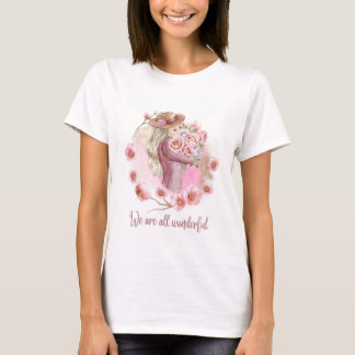 White Women’s T-Shirt with floral design 💖🌸