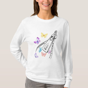 White Women With Butterfly T-Shirt