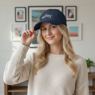 White Women's Cap - Wifey Pink Baseball Cap 
