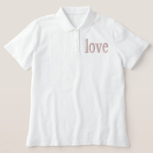 White Women's Polo love T-shirt