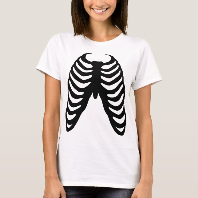 White women's t-shirt with chest print (Front)