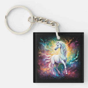White Wonder: The Spectral White Unicorn Key Ring