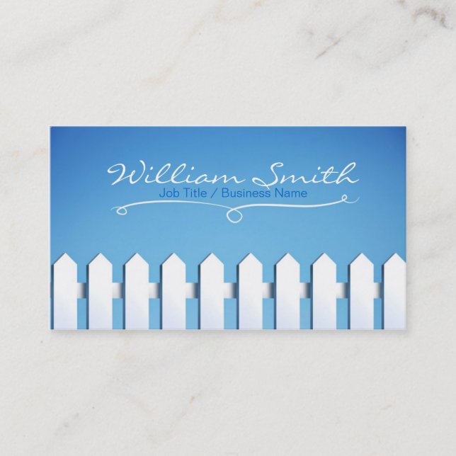 White Wood Business fence card (Front)