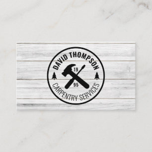 White Wood Grain Professional Business Card