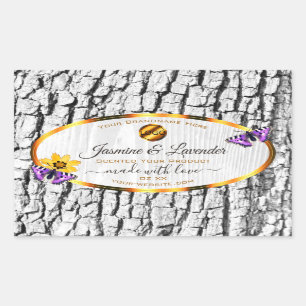 White Wood Grain Tree Bark Product Labels Add Logo