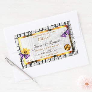 White Wood Grain Tree Bark Product Labels Add Logo