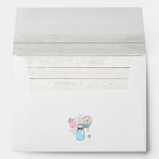 White Wood Lined Country Envelope