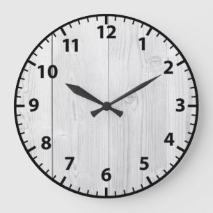 White Wood Shabby Chic Acrylic Wall Clock