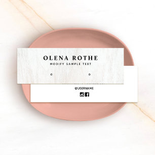 White Wood Stud Earring Jewellery Display Calling Card