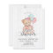 White Wood Teddy Bear Girl Baby Shower Invitation