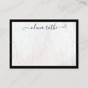 White Wood Two Bracelet Black Border Display Calling Card