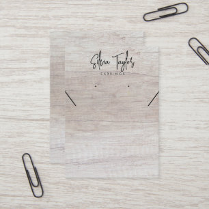 White Wood Your Logo Earring Display Card