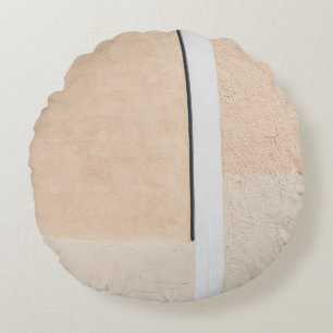 White wooden framed glass window round cushion