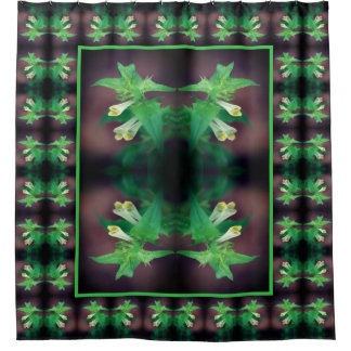 White Woodland Wildflower Floral Art Pattern Shower Curtain