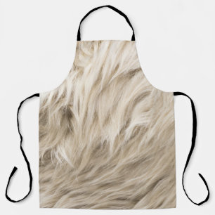 White Wool Fluffy Texture Background Apron