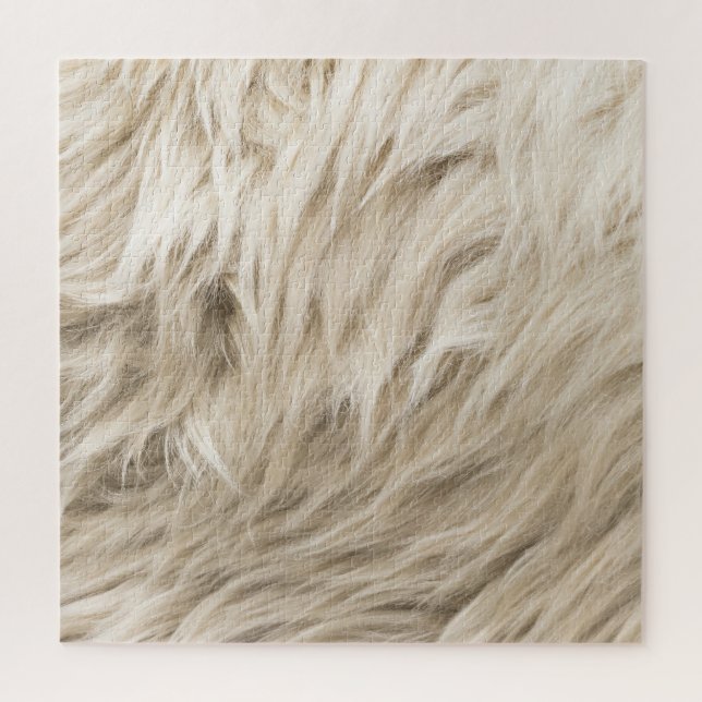 White Wool Fluffy Texture Background Jigsaw Puzzle (Vertical)